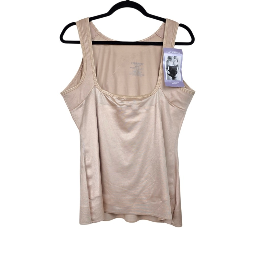 Catherines Womens Nude Firm Control Torsette Underbust Shapewear Top Size 46 NWT